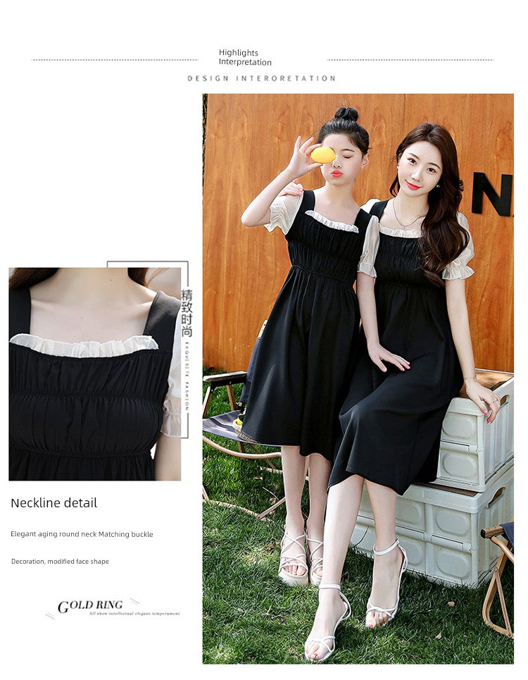Classy Fried Street Parent-Child Clothes 2025 Summer New Skirt Seaside Holiday Girl Dress Mother-Daughter Matching Outfit Fashionable