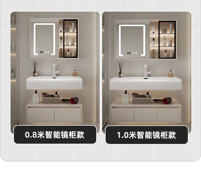 Bathroom Furniture Skin Sensor Bathroom Vanity Cabinet With Sink And Mirror Integrated Arc Washing Table Combination To Wash