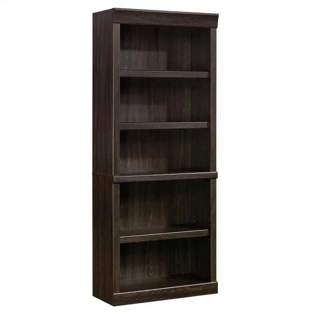 Glendale Oak 5-Shelf Bookcase Adjustable Shelves Vertical Storage Medium Wood Tone Customizable Transitional Style 72.6 lb Model