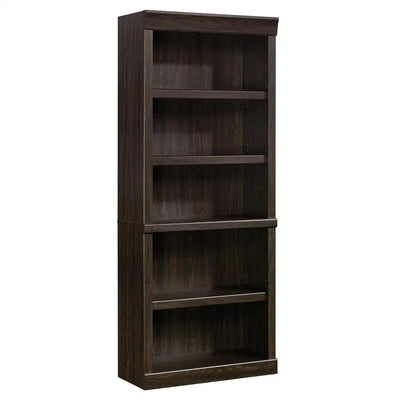 Glendale Oak 5-Shelf Bookcase Adjustable Shelves Vertical Storage Medium Wood Tone Customizable Transitional Style 72.6 lb Model