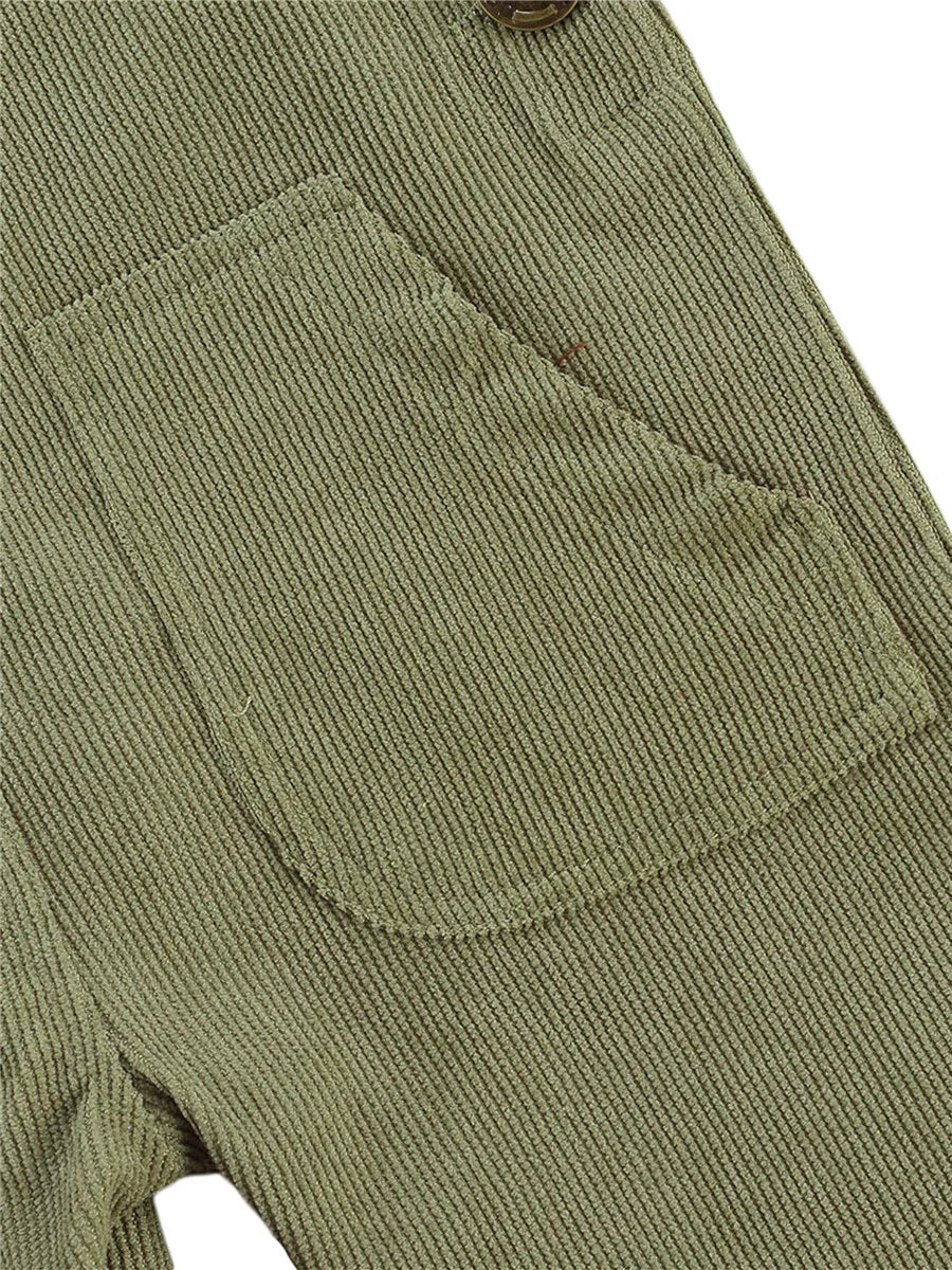 0-24months Unisex Baby Suspender Pants Jumpsuit With Buttons Fit Solid Color Overalls For Toddler Boys And Girls