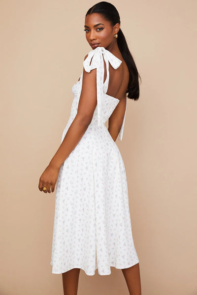 Josiaoprah Holiday floral dress lace up women's summer sundress A-line Spaghetti Strap dress Prairie chic ladies vestidos