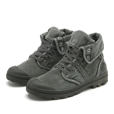 Ankle Boots for Men Sneakers Lace-up Outdoor Men Casual Shoes Flats Breathable Comfortable Canvas Shoes Male Zapatos Hombre
