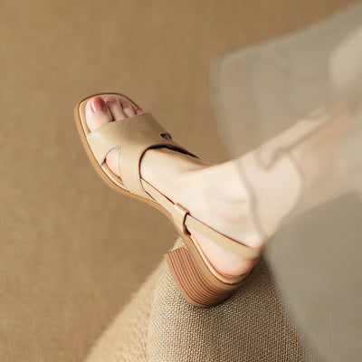2023 Women S Sandals PU Leather Open Toe Ladies Beach Shoes Summer Sexy Sandals Buckle Strap Flip Women's Sandals