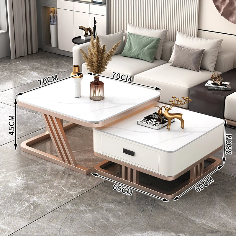 Nordic Aesthetic Coffee Table Living Room Light Luxury Designer Clear Unique Side Table Modern Simple Mesas Bajas Furniture