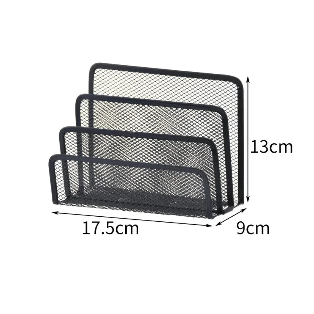 3-layer Papers Trays Notebook Stand Rack Desk Black Metal Iron Mesh Holder for Magazine Document File Book Rack Organizer Office