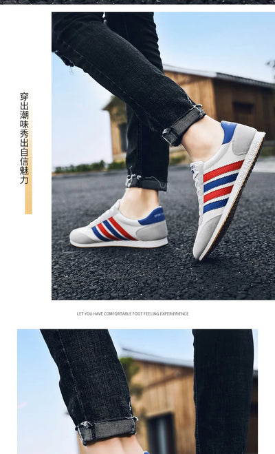 Men Mesh Casual Sports Shoes Spring and Autumn New Fashion Casual Forrest Gump Versatile Lace Up Student Running Shoes