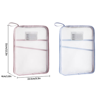 3 Layers Stationery Storage Bag Stationery Mesh Zipper Bag File Folders Large Capacity Storage Bags School Office Organizer 파우치