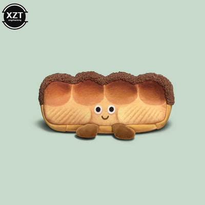 Fun Bread Cute Plush Creative Pencil Bag School Stationery Bag Multi functional Pen Bag Wallet Handbag Learning Supplies
