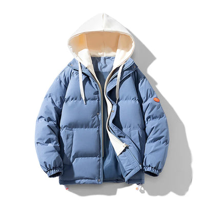Men Hooded parka Thick Warm Colorful Bubble Coat Winter Jacket Mens Streetwear Hip Hop Parka Korean Black Clothes Puffer Jackets