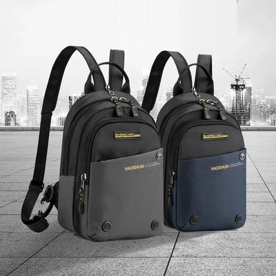 Men Nylon Small Backpack Rucksack  Multi-Functional Casual Travel Male Messenger Cross Body Chest Bags Knapsack Daypack