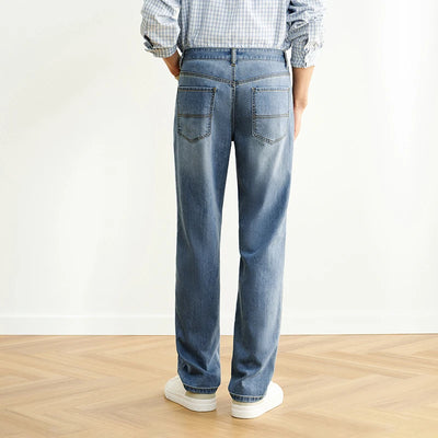 Semir Jeans Men Straight-Leg Retro Distressed 2025 New Summer Pants Cool Feeling Long Pants for Everyday and Trendy Outfits