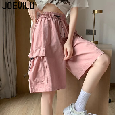 Women's High Waisted Loose Fit Sports Shorts  Quick Drying Summer Knee Length Casual Shorts Comfortable Wide Leg Pants 5 Pants