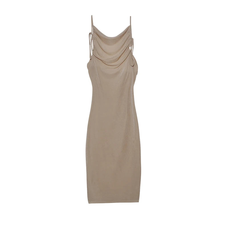 2024 New Summer Fashion Sexy Strapless Dress Strapless Hang Neck Temperament Dress