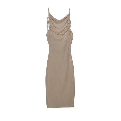 2024 New Summer Fashion Sexy Strapless Dress Strapless Hang Neck Temperament Dress