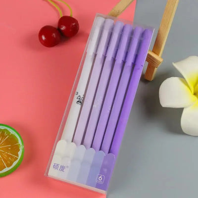 6Pcs/Set Cute Morandi Gel Pen Kawaii 0.5mm Black BallPen Office School Stationery Supplies Student Writing Water Pen Neutral Pen