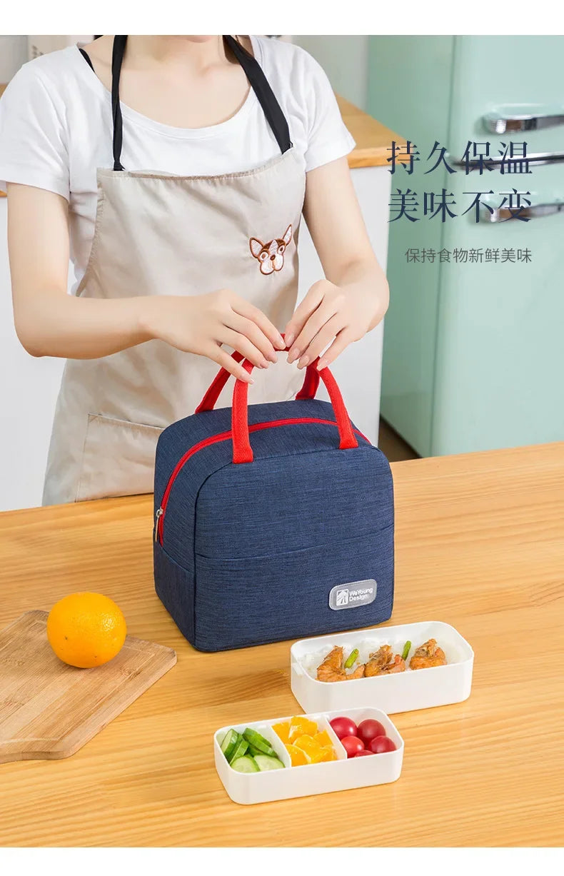 Functional Pattern Cooler Lunch Box Portable Insulated Canvas Lunch Bag Thermal Food Picnic Lunch Bags For Women Kids