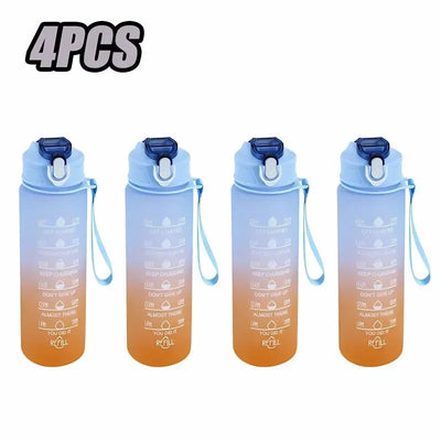 900ml Leakproof Water Bottles with Times To Drink and Straw Motivational Drinking Sports Water Bottle for Fitnes Gym Outdoor