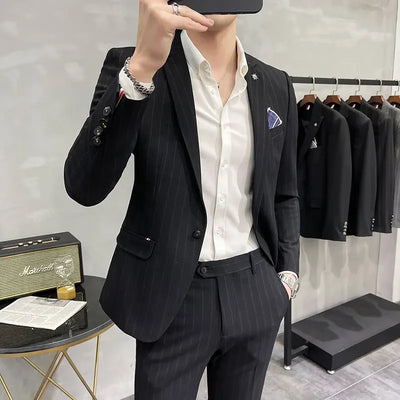 High-Quality Two-Piece Groom Wedding Suit Business Casual Banquet Costume for Men Luxury Ensemble with Trousers