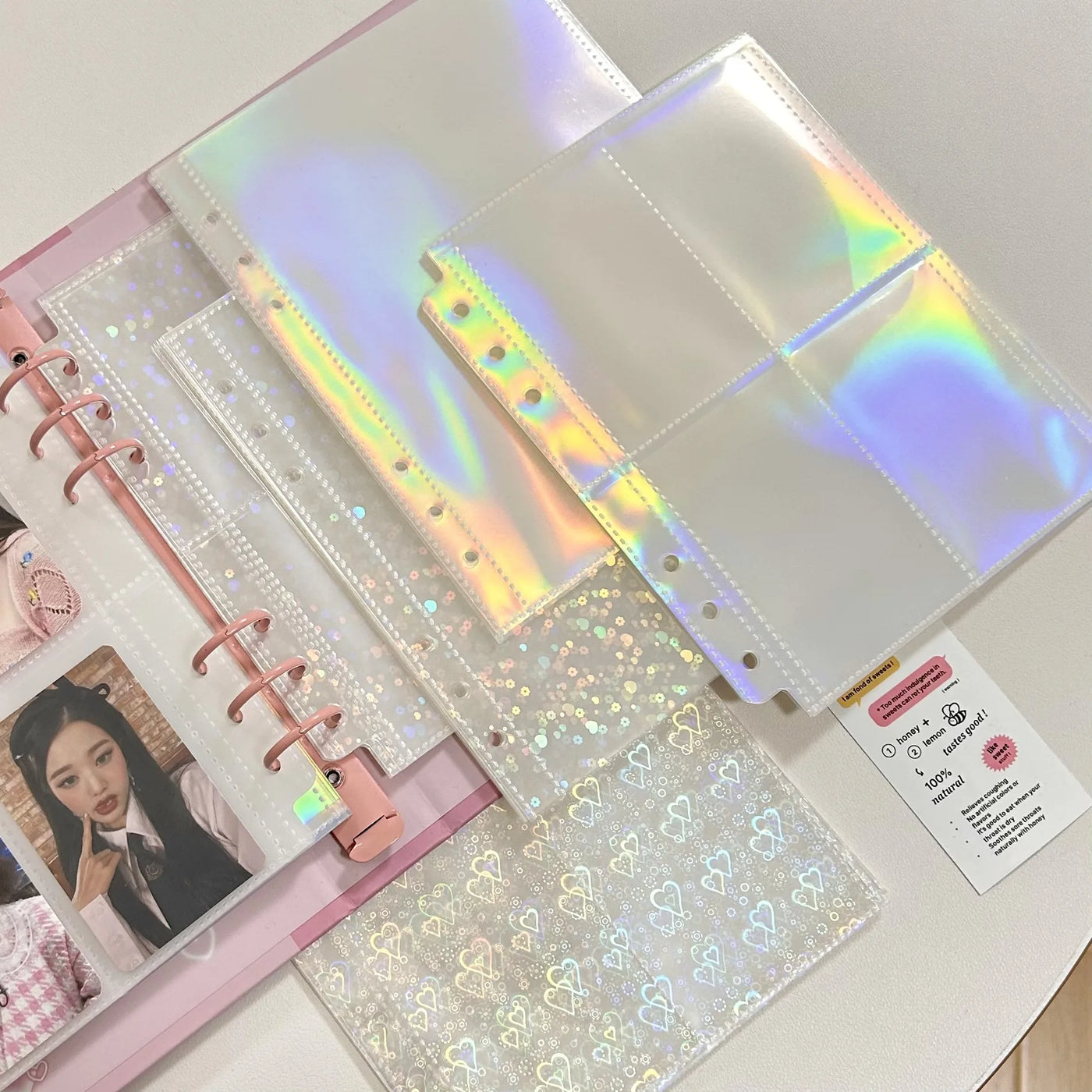 MINKYS 10PCS/Pack Butterfly Little Puppy Kpop Photocard A5 Binder Sleeves Idol Photo Card Holder Photocards Album Storage Bag