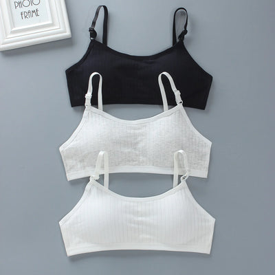 4pcs/Lot Teenage Girls Training Bras Seamless Middle High School Students Vest Bra Kids Children Back Buckle Bra Teens Underwear