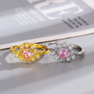 Rapunzel Crown Rings,School Blair Crown Ring,Princess Charm Jewelry,Woman Girl Wedding Party Accessories,Adjustable Rings Gifts