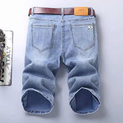 2024 New in SULEE Brand Summer  Men's Stretch Short Jeans Fashion Casual Slim Fit High Quality Elastic Denim Shorts Male Clothes