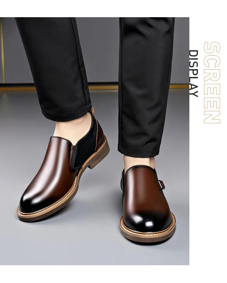 Men's Business Dress Leather Shoes Men's Soft-soled Leather One-pedal 2025 New High-end Casual Shoes Dress for Men Sneakers