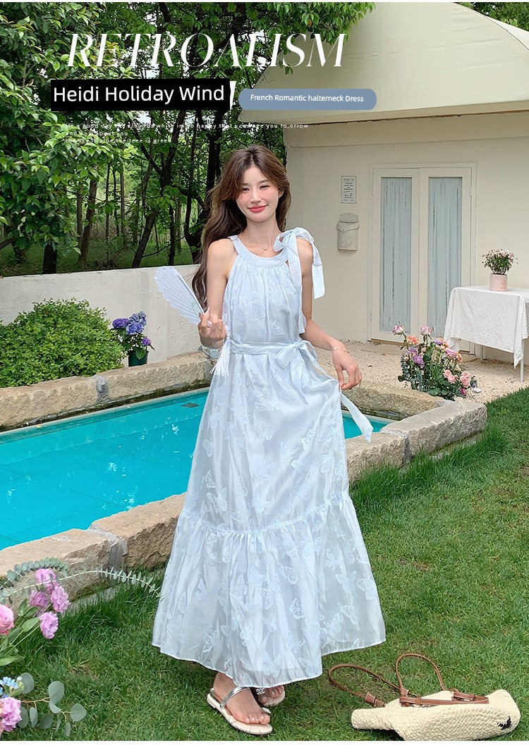 Lazy Vacation Style Dress Summer Elegant Halter