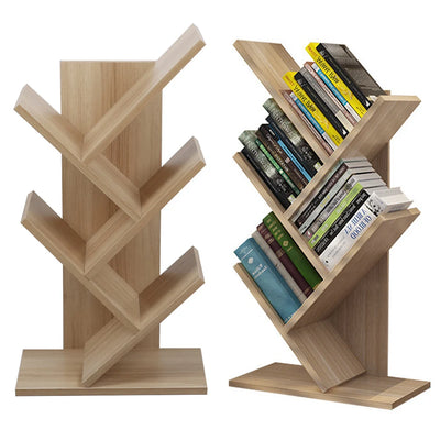 Rustic Standing Tree Bookshelf Wood Display Rack For Home Office Decoration Storage Organizer Shelf Bookcase