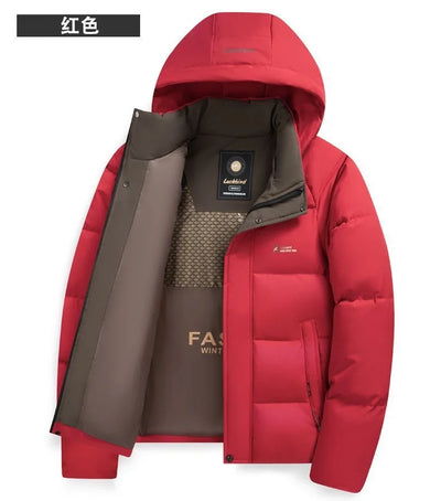 2024 Autumn and Winter New Fashion Trend Thick Warm Hooded Cotton-Padded Jacket Men's Casual Loose Comfortable Plus Size Coat