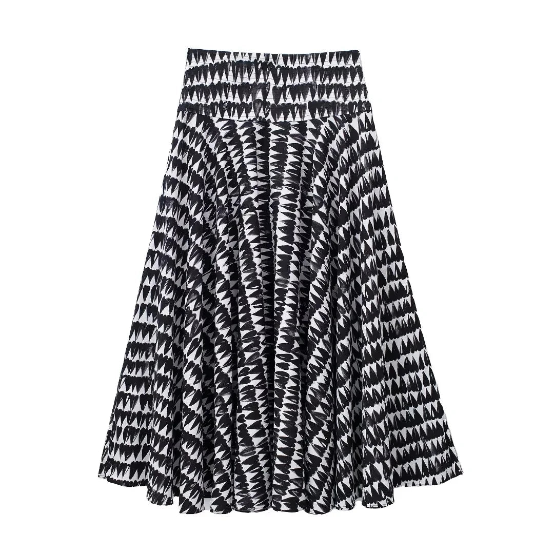 Women Fashion Print Skirts Suit Sexy Backless Sleeveless Slim Corset Crop Top Side Zipper Midi Skirt Y2K Streetwear Sets
