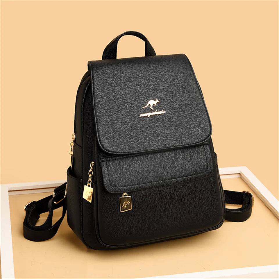 Women High Quality Leather Backpack Large Capacity School Shoulder Bags for Teenage Girls Travel Backpack Designer Sac A Dos