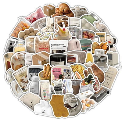 10/30/60pcs Cute Ins Cartoon Aesthetic Stickers Decals DIY Laptop Notebook Phone Suitcase Diary Decoration Scrapbooking Sticker