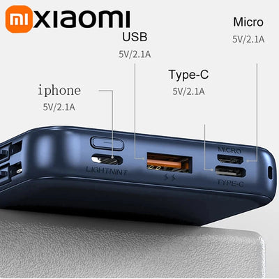 Xiaomi Emergency 50000mah Wireless Charging Power Bank Magnetic Charging Built-in Wire Mobile Phone Battery For IPhone Magsafe