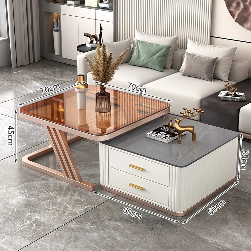Nordic Aesthetic Coffee Table Living Room Light Luxury Designer Clear Unique Side Table Modern Simple Mesas Bajas Furniture