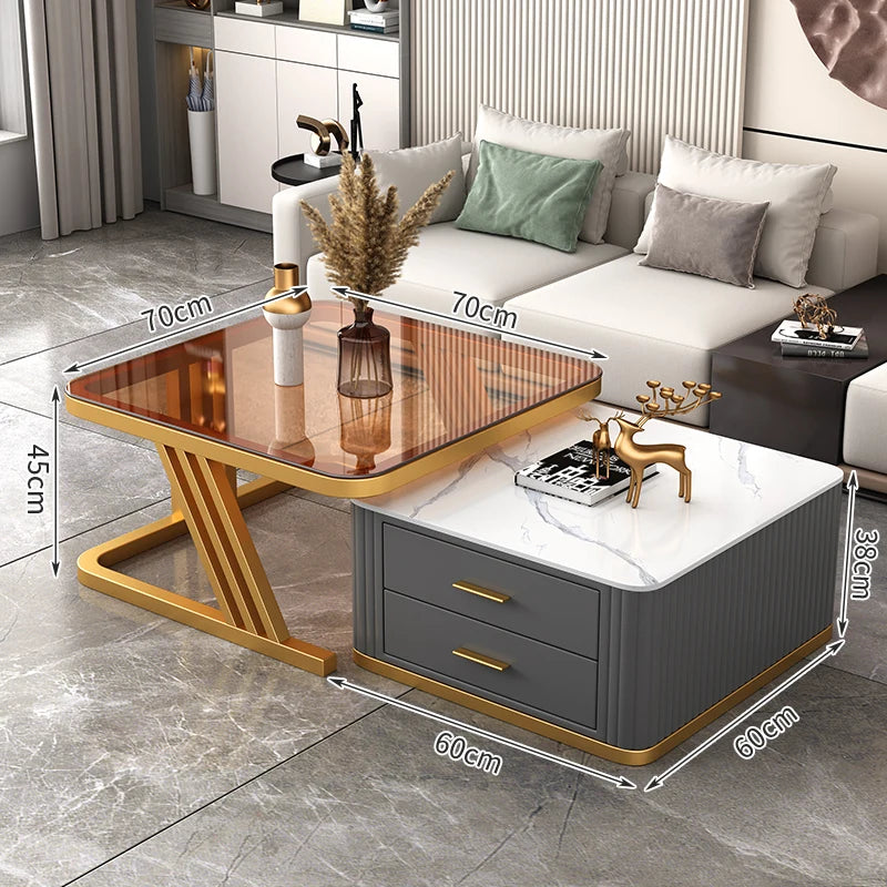 Nordic Aesthetic Coffee Table Living Room Light Luxury Designer Clear Unique Side Table Modern Simple Mesas Bajas Furniture