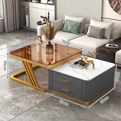 Nordic Aesthetic Coffee Table Living Room Light Luxury Designer Clear Unique Side Table Modern Simple Mesas Bajas Furniture