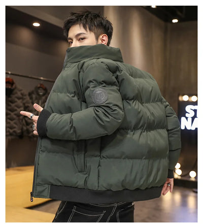 Autumn and winter standing collar cotton jacket men's thick warm fashion jacket casual jacket warm cotton jacket winter clothing