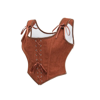Women's Retro Lace Up Corsets with Straps Steampunk Bustier Crop Top Women Body Shaper Slimming Vest