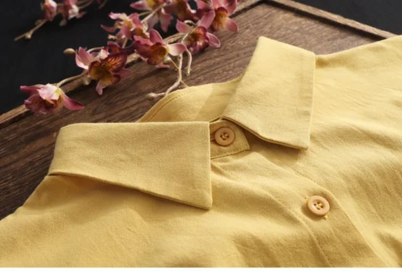 Plus Size Loose Breathable Blouses Midi Shirt Korean Casual Autumn Shirts Women Simple Solid Female Long Sleeved Shirts