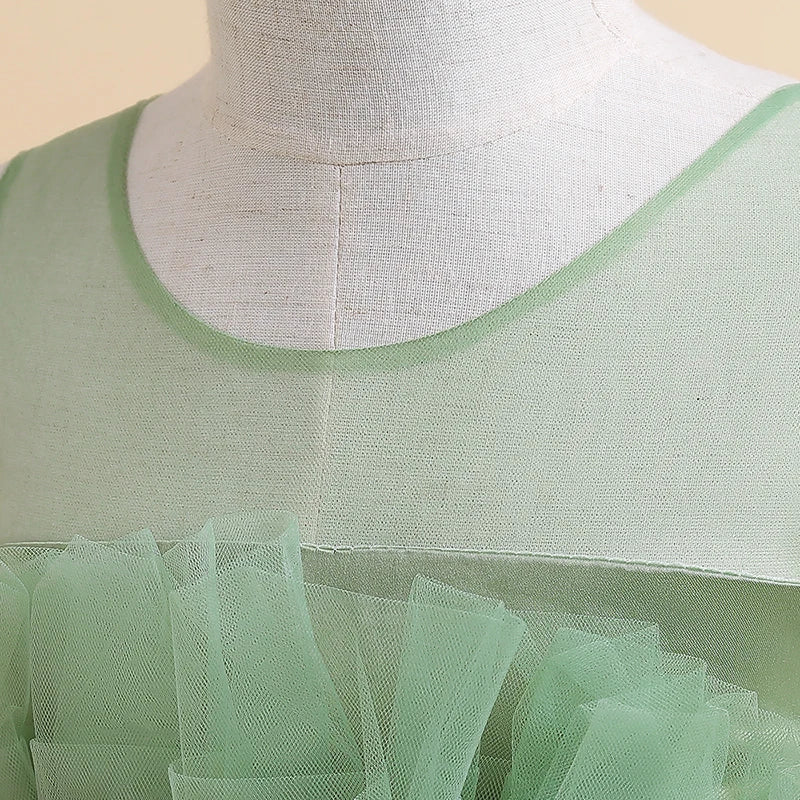 Formal A-line Party Dress For Girls Children Costume Sleeveless Princess Dresses Girl Dress Elegant Lace Wedding Gown