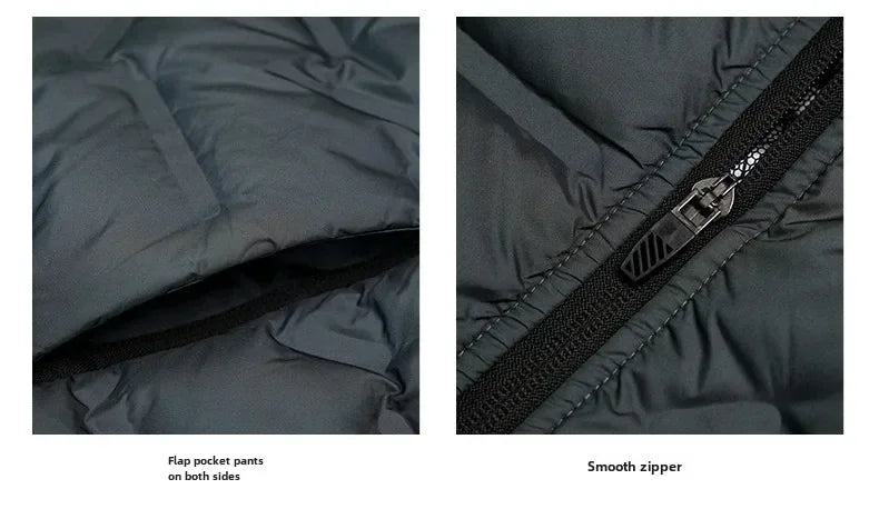 Men Windproof Puffer Jackets Stand Collar Casual Warm Down Coats Male Winter White Down Jacket