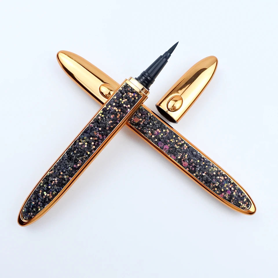 2 in 1 Lash Glue & Eyeliner Waterproof Long Lasting self adhesive Glue False Eyelashes Black Liquid Eyeliner Glue Pen