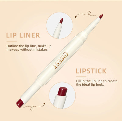 8 Color 2 IN 1 Lip Liner Pencil Waterproof Matte Lipstick Makeup Set Long Lasting Moisture Cosmetic Velvet Sexy Red Lipstick Pen