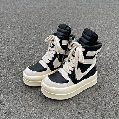 Luxury Trainers Casual Shoes Men High Top Brown Suede Genuine Leather Women Flat Geobasket Ro Lace Up Sneakers Zip Ankle Boots