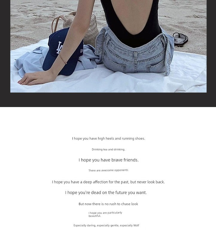 Hot Spring Classic Simple Open Back Outwear Photography Women's Swimsuit
