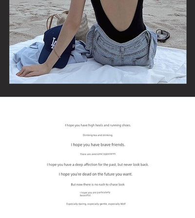 Hot Spring Classic Simple Open Back Outwear Photography Women's Swimsuit