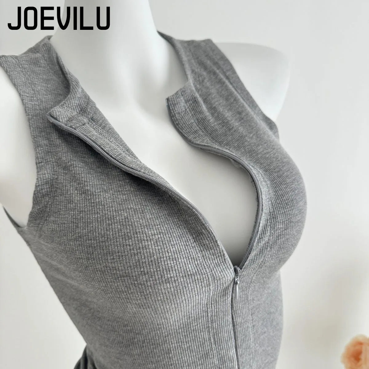 Women's Sleeveless Zip-Up Crop Top Korean Style Slim Fit Summer Vest Sexy Casual Camisole for Women Fashion Streetwear Basic Tee