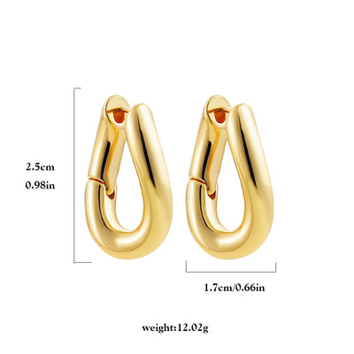 Punk Gold Color Twist Round Piercing Hoop Earrings Female Luxury CZ Crystal Geometric Ear Buckle Huggie Earrings Women Jewelry